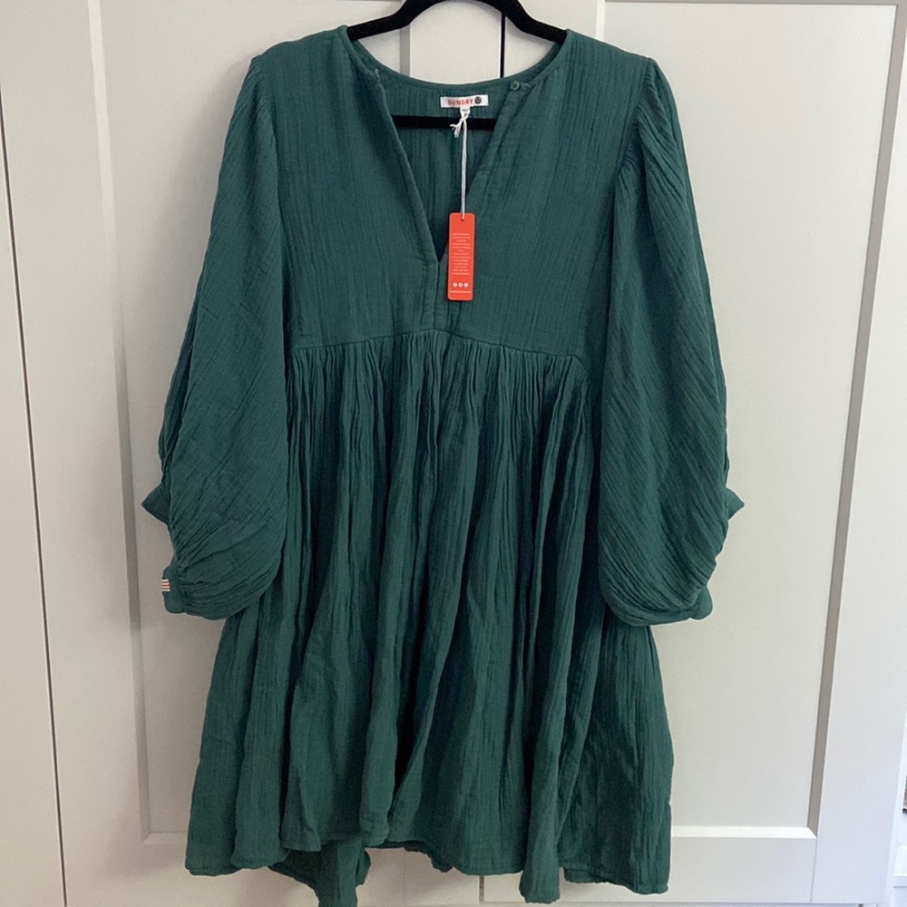 NWT Sundry Jade Green Boho Dress!